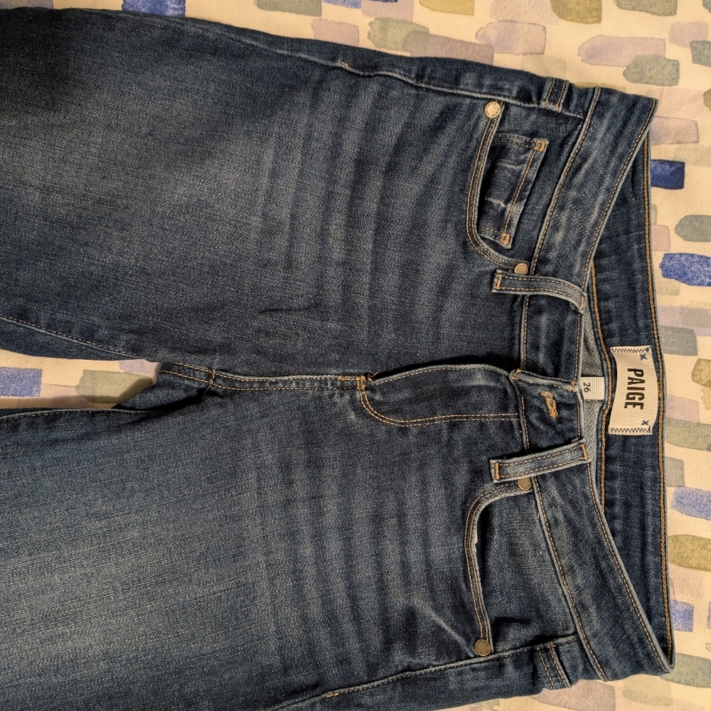 PAIGE Straight Leg Denim Jeans